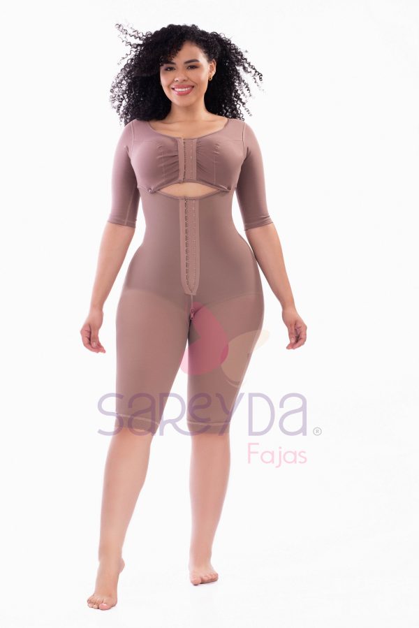 Faja lipo con mangas y brasier solapa bota larga