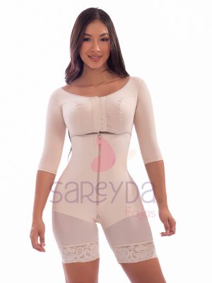 Faja con mangas y brasier solapa media pierna